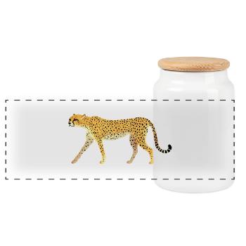 Guépard / Cheetah 01 - Boîte à biscuits avec couvercle en bois - blanc - Devant