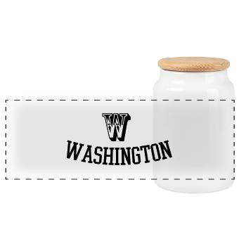 washington - Panorama Keksdose mit Holzdeckel - Weiß - Vorne