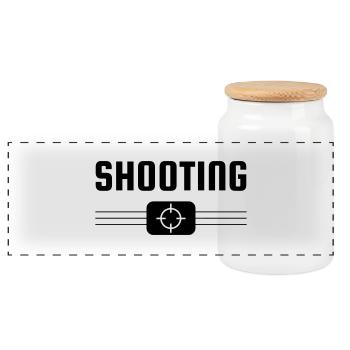Sport Shooting - Sportschießen - Tir - Sport - Panoramic Cookie Jar with Wooden Lid - white - Front