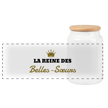 Belle Soeur / Sœur / Sœurette / Soeurette Famille - Boîte à biscuits avec couvercle en bois - blanc - Devant