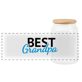 Best Grandpa - Panorama Keksdose mit Holzdeckel - Weiß - Vorne