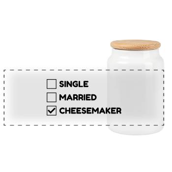 Fromager / Fromage / Travail / Métier / Job - Boîte à biscuits avec couvercle en bois - blanc - Devant