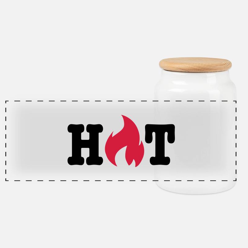 hot - Panorama Keksdose mit Holzdeckel - Weiß