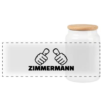 Zimmermann - Panorama Keksdose mit Holzdeckel - Weiß - Vorne