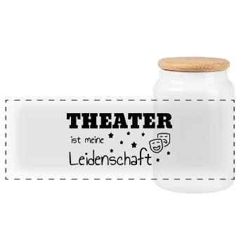 Theater / Theatre / Theaterleute / Schauspieler - Panorama Keksdose mit Holzdeckel - Weiß - Vorne