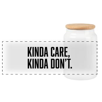 Kinda Care, Kinda Don't. - Panorama Keksdose mit Holzdeckel - Weiß - Vorne