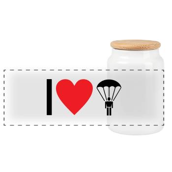 Parachute - Panoramic Cookie Jar with Wooden Lid - white - Front