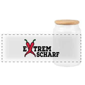 extrem scharf - Panorama Keksdose mit Holzdeckel - Weiß - Vorne