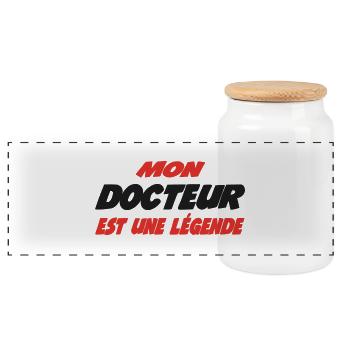 Mon DOCTEUR est une légende 284!!!448 - Boîte à biscuits avec couvercle en bois - blanc - Devant