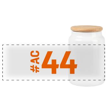 AC44 - Boîte à biscuits avec couvercle en bois - blanc - Devant
