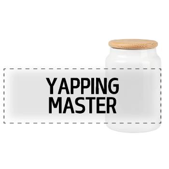 Yapping Master - Panoramic Cookie Jar with Wooden Lid - white - Front