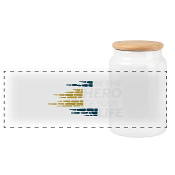 SOYEZ LE HÉROS DE VOTRE VIE - Boîte à biscuits avec couvercle en bois - blanc - Devant