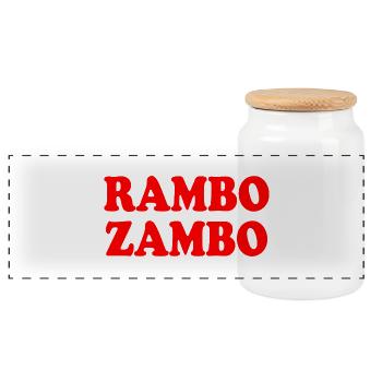 Rambo zambo - Panorama Keksdose mit Holzdeckel - Weiß - Vorne