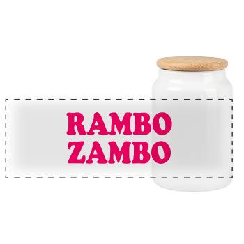 Rambo zambo - Boîte à biscuits avec couvercle en bois - blanc - Devant