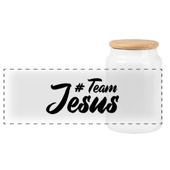 team jesus - Panorama Keksdose mit Holzdeckel - Weiß - Vorne
