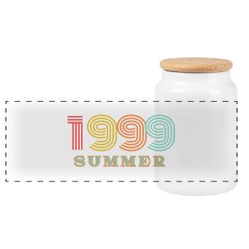 Summer 99 - Panorama Keksdose mit Holzdeckel - Weiß - Vorne