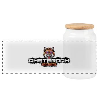 Amsterdam 2025 Party Fuchs - Panorama Keksdose mit Holzdeckel - Weiß - Vorne