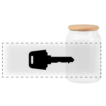 Clé de voiture - Boîte à biscuits avec couvercle en bois - blanc - Devant