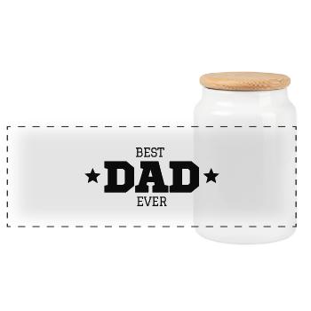 Best Dad Ever - Panoramic Cookie Jar with Wooden Lid - white - Front