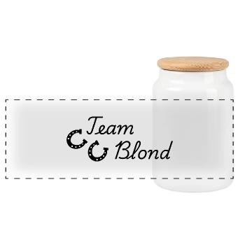 Team Blonde - Panorama Keksdose mit Holzdeckel - Weiß - Vorne