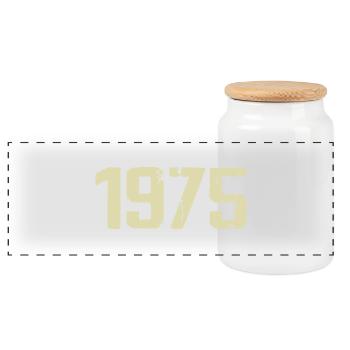 Jubilé 1975 - Boîte à biscuits avec couvercle en bois - blanc - Devant