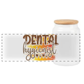 Leopard Hygienist Sunset Script - Panorama Keksdose mit Holzdeckel - Weiß - Vorne