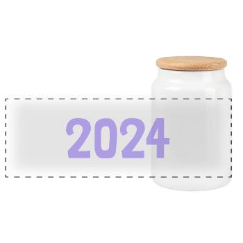 ALLES GUTE ZUM NEUEN JAHR. SILVESTER. NEUJAHR. 2024 - Panorama Keksdose mit Holzdeckel - Weiß - Vorne