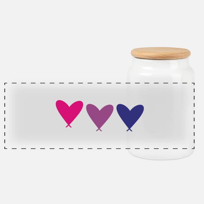 BiHearts - Panorama Keksdose mit Holzdeckel - Weiß