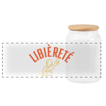 Libièreté: fier de boire de la bière, d'être libre - Boîte à biscuits avec couvercle en bois - blanc - Devant