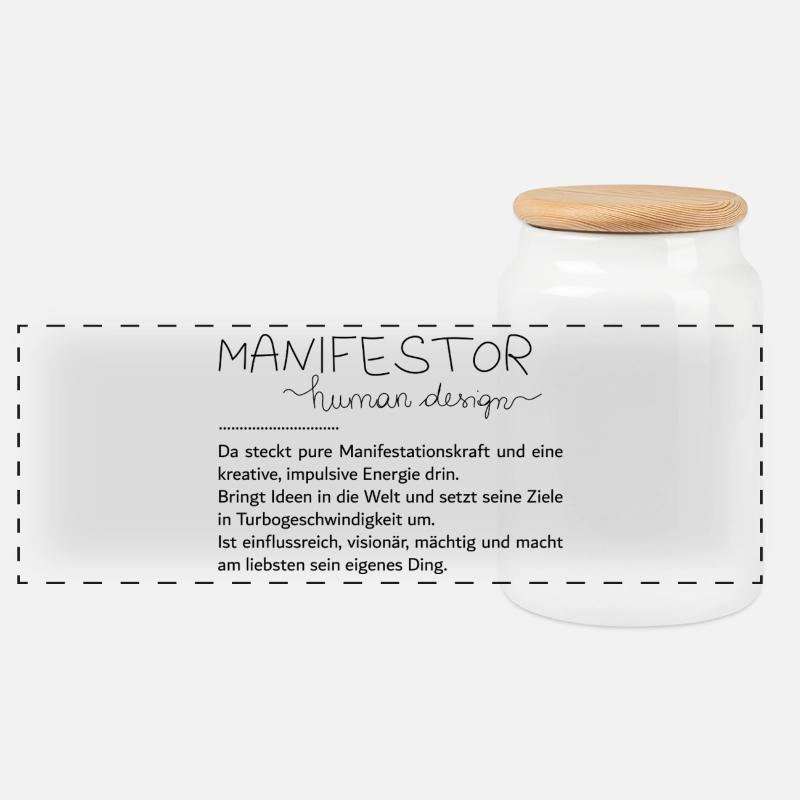 Ich bin ein Manifestor - Panorama Keksdose mit Holzdeckel - Weiß