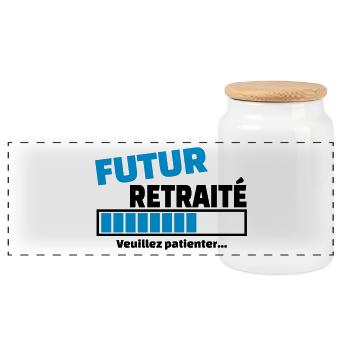 futur retraité - Boîte à biscuits avec couvercle en bois - blanc - Devant