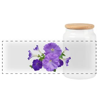 petunia petunie blumen flowers garten garden - Panorama Keksdose mit Holzdeckel - Weiß - Vorne