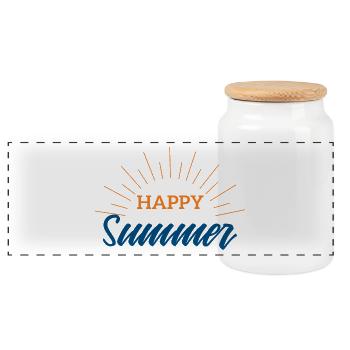 Sommer Happy Summer Festival Musik Geschenk - Panorama Keksdose mit Holzdeckel - Weiß - Vorne