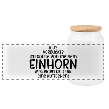 Einhorn - Panorama Keksdose mit Holzdeckel - Weiß - Vorne