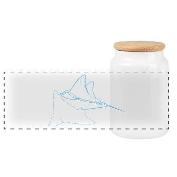Ray couple - Panoramic Cookie Jar with Wooden Lid - white - Front