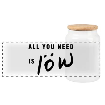 All you need is Löw - Panoramic Cookie Jar with Wooden Lid - white - Front