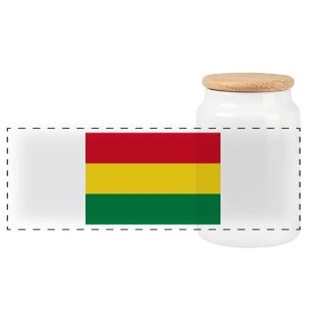 Bolivien - Panorama Keksdose mit Holzdeckel - Weiß - Vorne