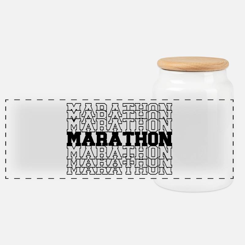 Marathon - Panorama Keksdose mit Holzdeckel - Weiß