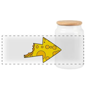 Cheese Arrow - Panoramic Cookie Jar with Wooden Lid - white - Front