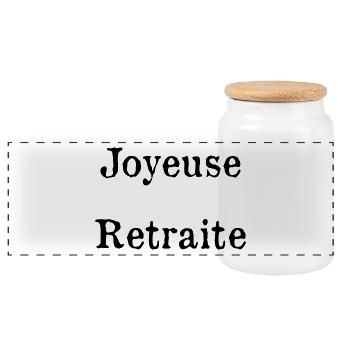 RETRAITE. RETRAITE. RETRAITEE. RETRAITE - Boîte à biscuits avec couvercle en bois - blanc - Devant