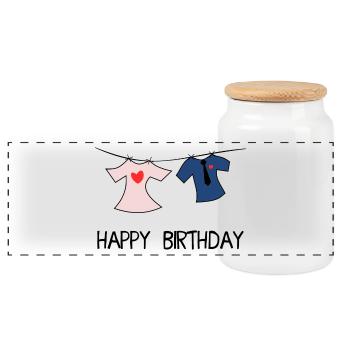 ALLES GUTE ZUM GEBURTSTAG. ALLES GUTE ZUM GEBURTSTAG. JAHRESTAG. - Panorama Keksdose mit Holzdeckel - Weiß - Vorne