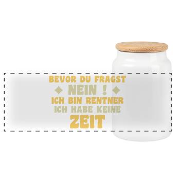 Je suis à la retraite, je n’ai pas de don de temps - Boîte à biscuits avec couvercle en bois - blanc - Devant