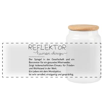 Du bist ein Reflektor - Panorama Keksdose mit Holzdeckel - Weiß - Vorne