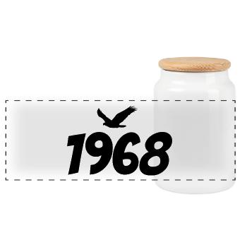 Graphique Eagle vintage 1968 - Boîte à biscuits avec couvercle en bois - blanc - Devant