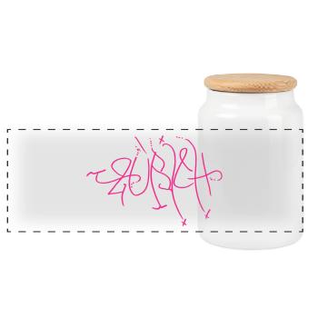 Zurich in purple - Panoramic Cookie Jar with Wooden Lid - white - Front