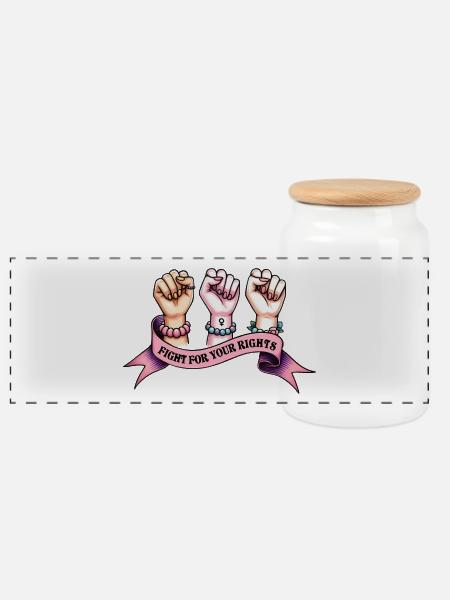 Kämpfe für deine Rechte Feministin - Panorama Keksdose mit Holzdeckel - Weiß