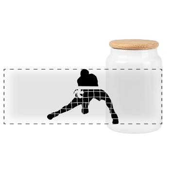 Volleyball - Panoramic Cookie Jar with Wooden Lid - white - Front