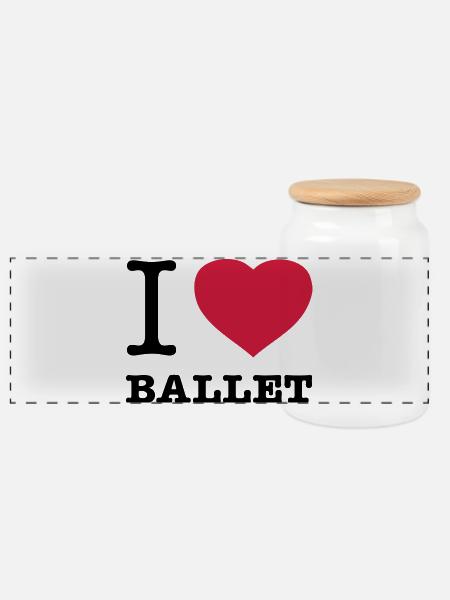 I LOVE BALLET Ballett - Panorama Keksdose mit Holzdeckel - Weiß