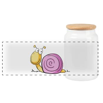 Sweet Little Snail I Comic - Boîte à biscuits avec couvercle en bois - blanc - Devant