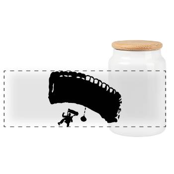 fallschirm_8 - Boîte à biscuits avec couvercle en bois - blanc - Devant
